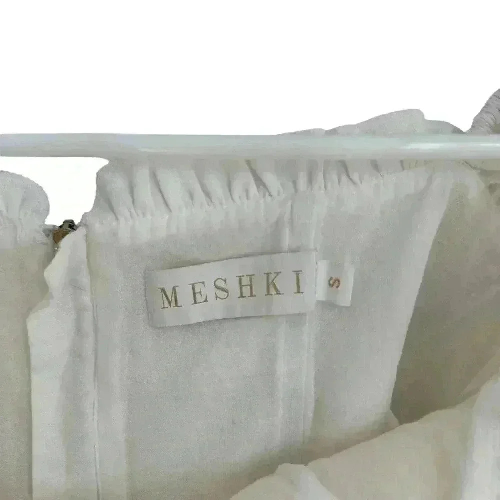 Meshki Cropped White Top Ruffle - Picture 4 of 4